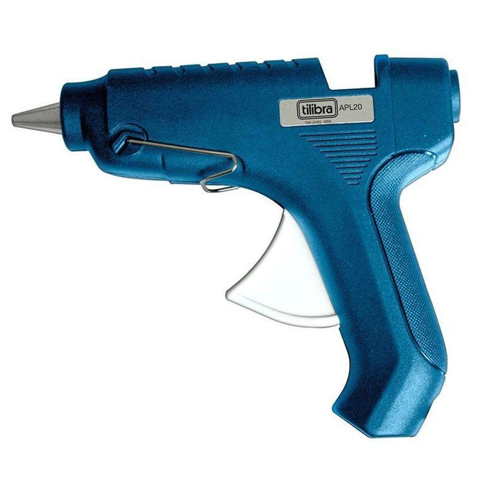 Pistola De Cola Quente Apl20 40w Bivolt Azul - Tilibra - 1