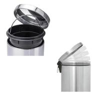 Kit Lixeira Inox 5L + Escova Sanitária E Suporte Para Banheiro Chique - 2