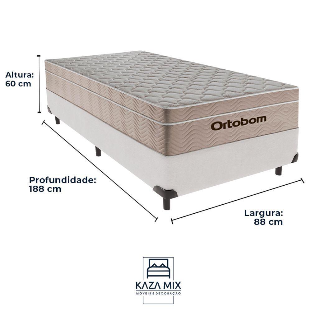 Cama Box Solteiro Branco+colchão Airtech Molas Ortobom - 3