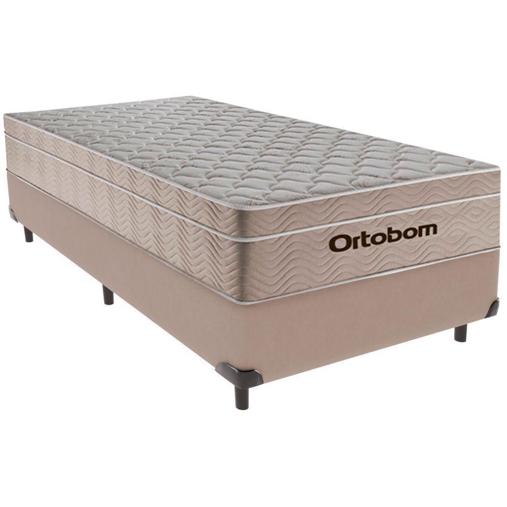 Cama Box Solteiro Bege+colchão Airtech Molas Ortobom - 1