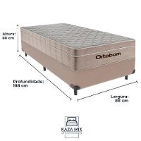 Cama Box Solteiro Bege+colchão Airtech Molas Ortobom - 3