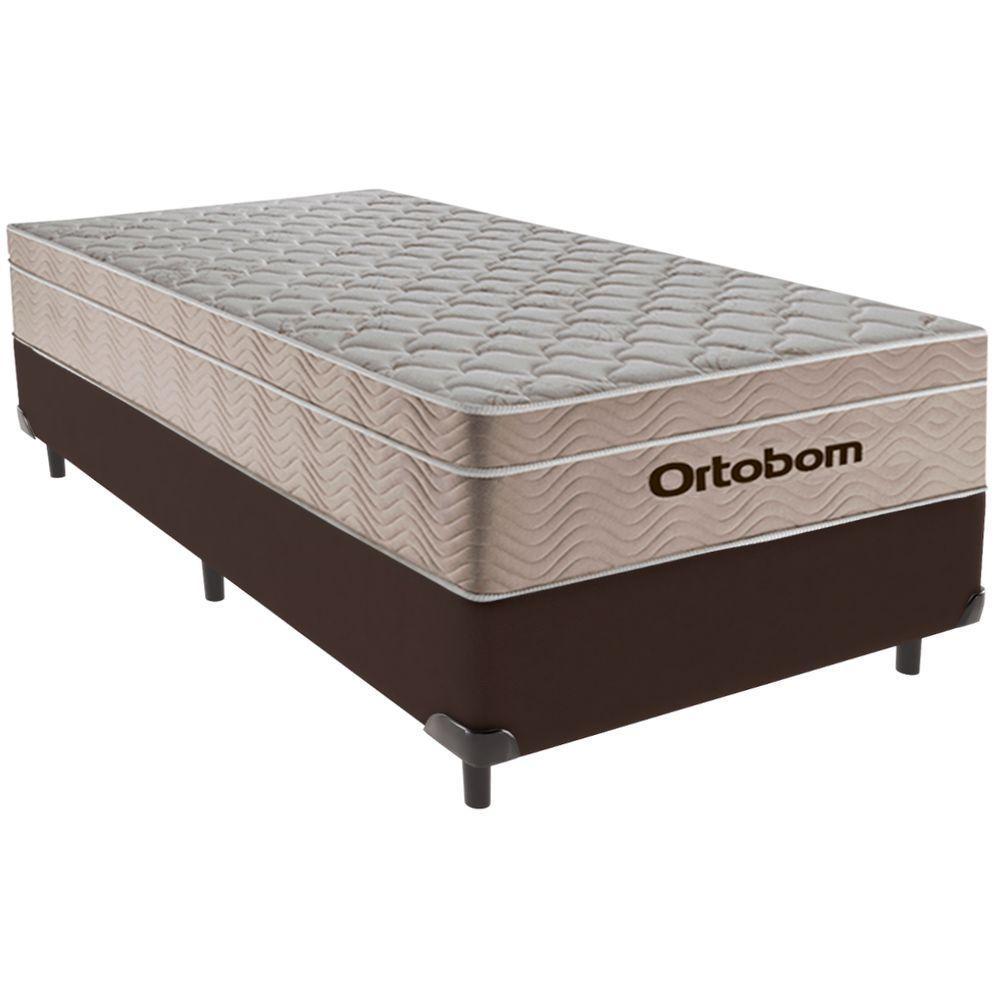 Cama Box Solteiro Marrom+colchão Airtech Molas Ortobom - 1