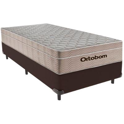 Cama Box Solteiro Marrom+colchão Airtech Molas Ortobom