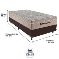 Cama Box Solteiro Marrom+colchão Airtech Molas Ortobom - 3