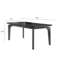 Mesa de Sala Jantar Londrina + Tampo Madeirado Vidro Curvo 180x90cm Off White/Imbuia-Vidro Off White - Rufato - 2