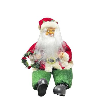 Papai Noel Sentado Vermelho Verde 30cm Florarte