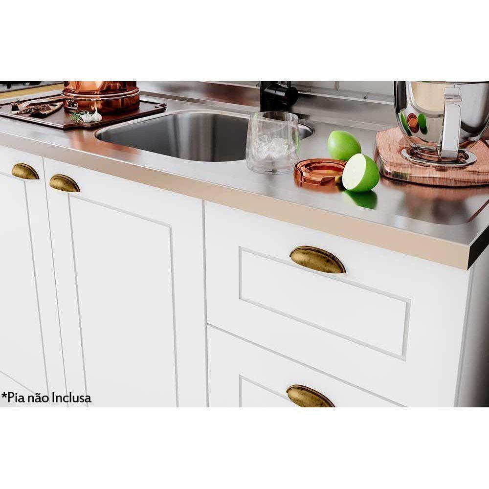 Kit De Cozinha 7Pçs Americana (2 Armários + 2 Balcões + 1 Paneleiro + 2 Complementos) C7p01 Branco - 5