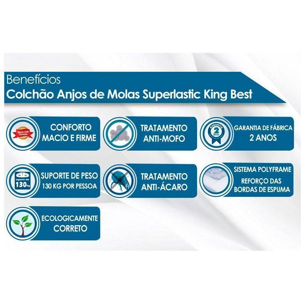 Cama Box Baú Queen: Colchão Molas Masterpocket Ensacadas Anjos King Best + Base Clean(158X198) - 4