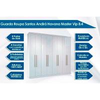 Guarda Roupa Master 8.4 + Cômoda Master 2.4 Branco Santos Andirá - 2