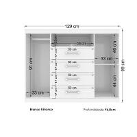 Guarda Roupa Master 8.4 + Cômoda Master 2.4 Branco Santos Andirá - 5