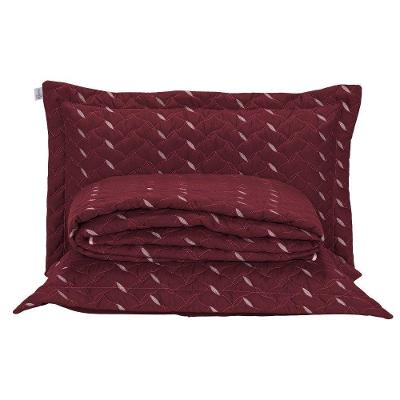 Cobre Leito Bordado 400 Fios Heitor Casal King 100% Poliéster - Vermelho