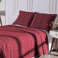 Cobre Leito Bordado 400 Fios Heitor Casal King 100% Poliéster - Vermelho - 3