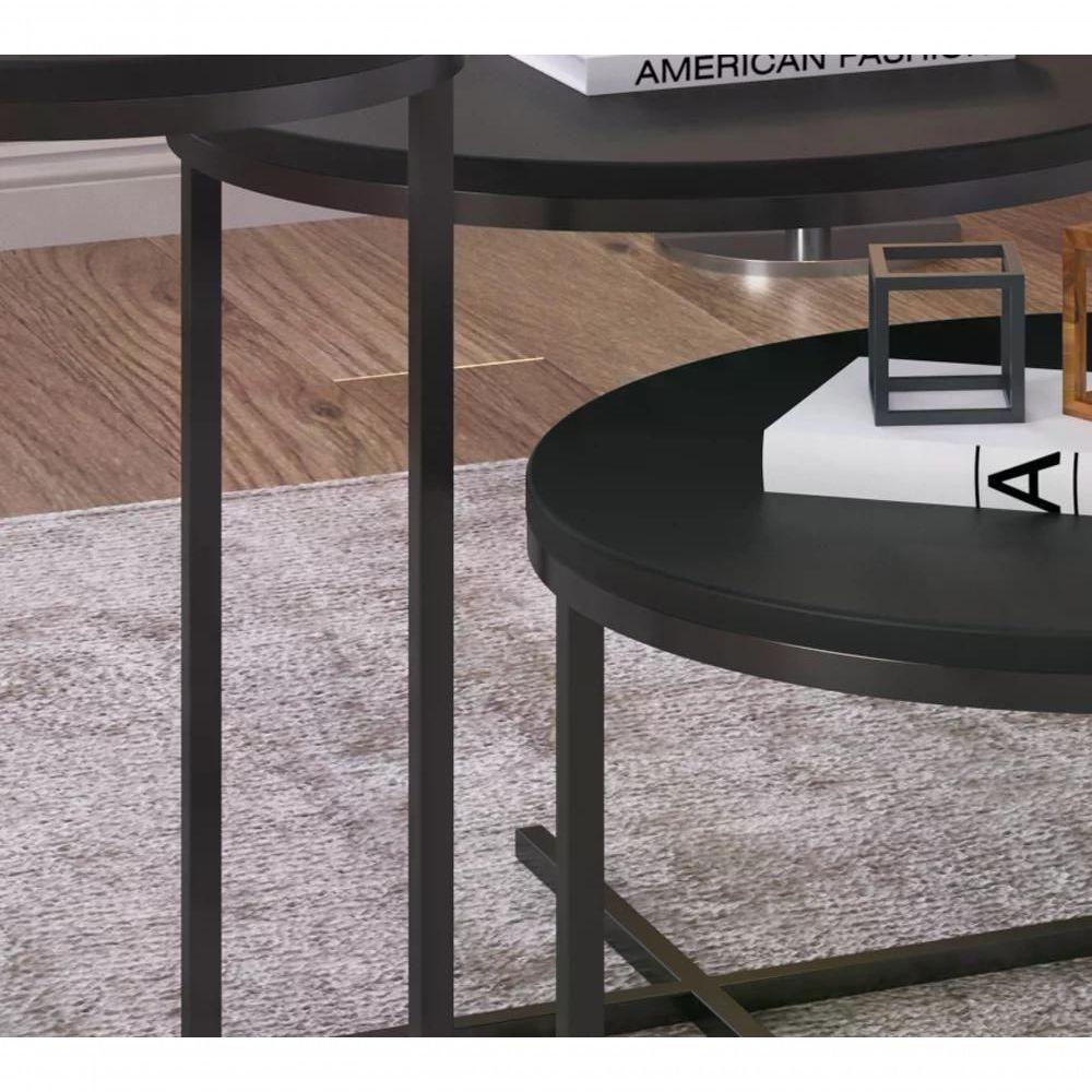 Conjunto Mesas Lateral Voip 03 Peças 24820 Linha Complemento - 4