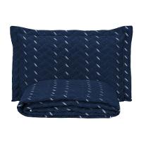 Cobre Leito Bordado 400 Fios Heitor Solteiro 100% Poliéster - Azul Marinho - 1