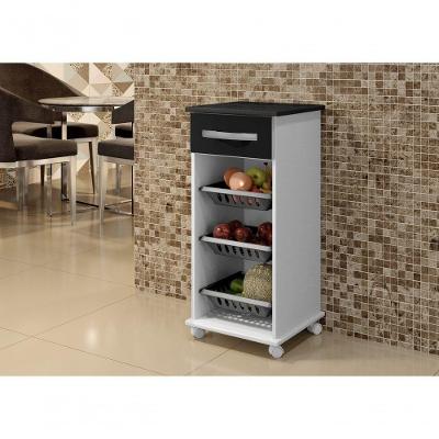Fruteira Flex Branco-Preto / Cesto Preto