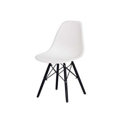 Cadeira Eiffel Eames Branca Base Madeira Preta