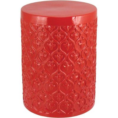 Lian Banqueta 44X33X33Cm Cerâmica Vermelho