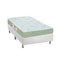 Cama Box Solteiro: Colchão Espuma Castor D33 Sleep Max + Base CRC Courano White(88x188) - 1