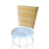 4 Cadeiras Para Mesa Branca Hawai Palha Com Assento Floral Gelo - 5