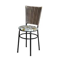 6 Cadeiras Para Mesa Preta Hawai Avelã Assento Floral Orquídea - 2