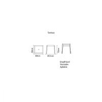 Mesa Tramontina Tambau 68x68x72cm Polipropileno Cinza - 2