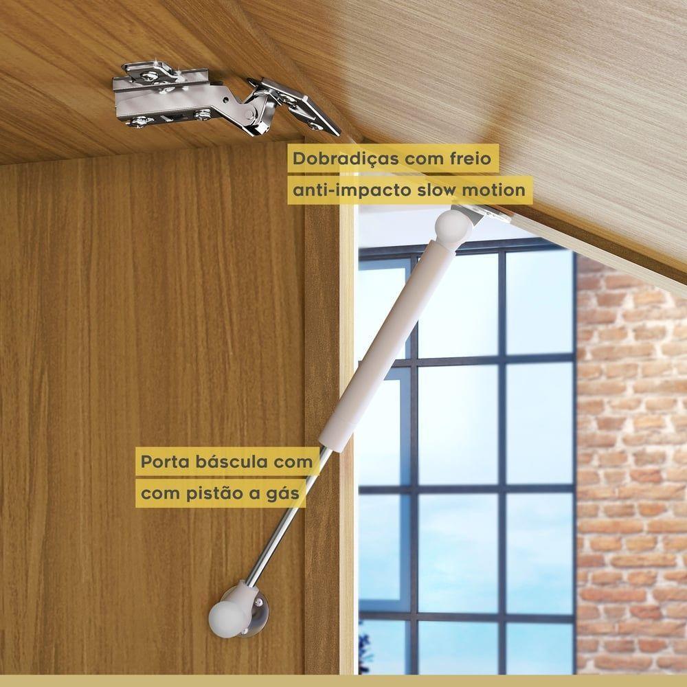 Armário Aéreo Marquesa Nesher Mdf 1 Porta Basculante E 1 Nicho Para Microondas Nature-verde - 5