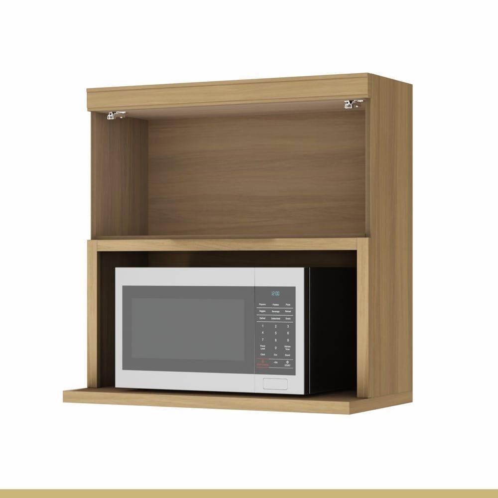 Armário Aéreo Marquesa Nesher Mdf 1 Porta Basculante E 1 Nicho Para Microondas Nature-verde - 6