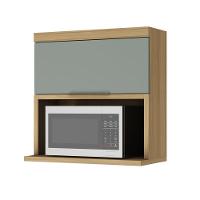 Armário Aéreo Marquesa Nesher Mdf 1 Porta Basculante E 1 Nicho Para Microondas Nature-verde - 1