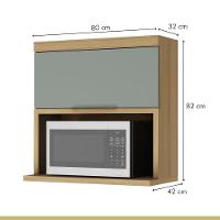Armário Aéreo Marquesa Nesher Mdf 1 Porta Basculante E 1 Nicho Para Microondas Nature-verde - 2