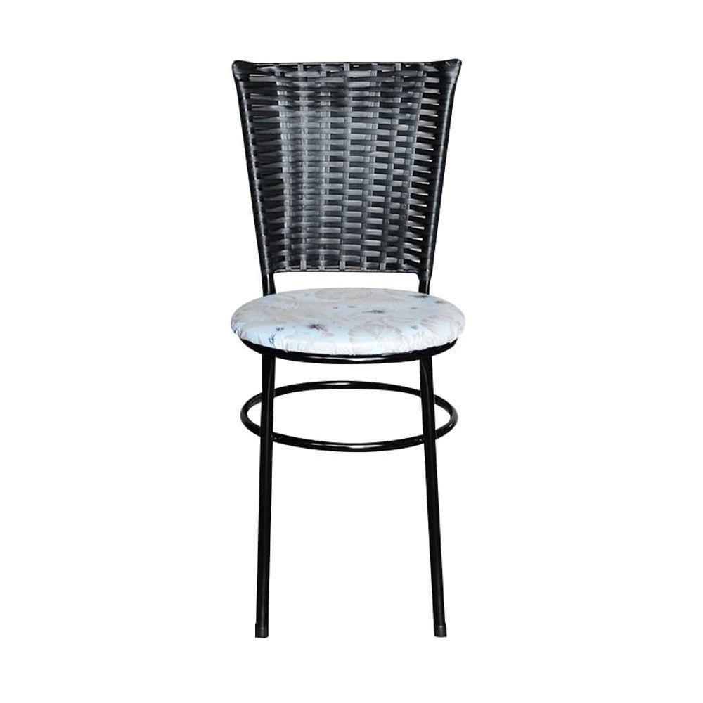 4 Cadeiras Preta Para Mesa Hawai Preta Assento Floral Areia - 3