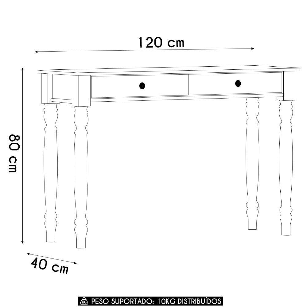 Aparador De Sala 120cm 2 Gavetas Pé Madeira Rubia Café F07 - Mpozenato - 4