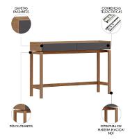 Aparador Sala De Estar 120cm Pé Madeira Soleil Tauari/grafite F07 - Mpozenato - 3