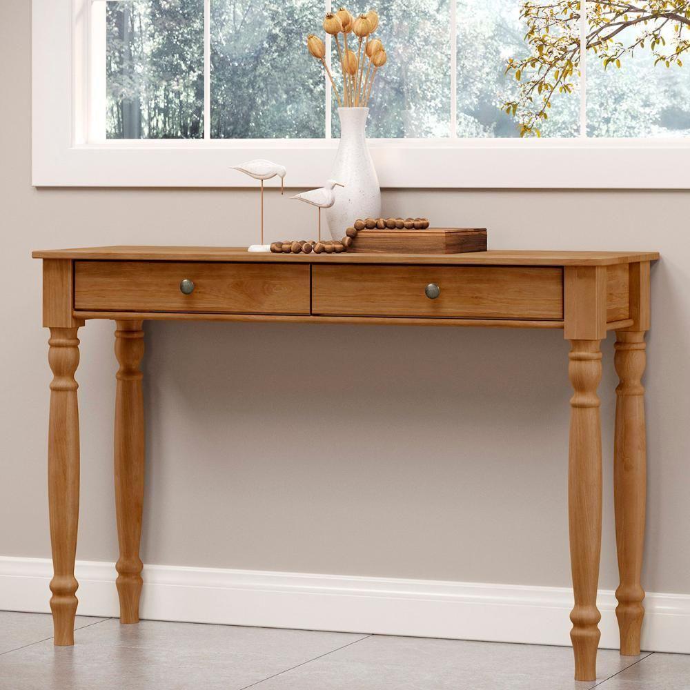 Aparador De Sala 120cm 2 Gavetas Pé Madeira Rubia Freijó F07 - Mpozenato - 1