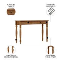 Aparador De Sala 120cm 2 Gavetas Pé Madeira Rubia Freijó F07 - Mpozenato