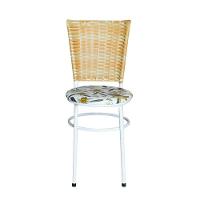 4 Cadeiras Para Mesa Branca Hawai Palha Com Assento Floral Orquídea - 3