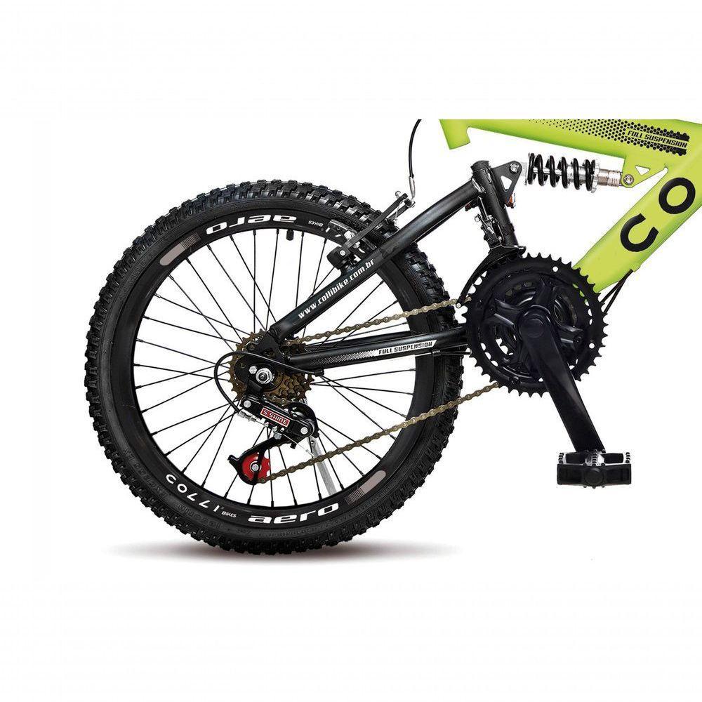Bicicleta Gps Aro 20 Dupla Suspensão 21 Marchas Colli Amarelo - 3