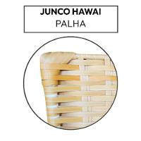 6 Cadeiras Para Mesa Branca Hawai Palha Assento Floral Happy Hour - 6