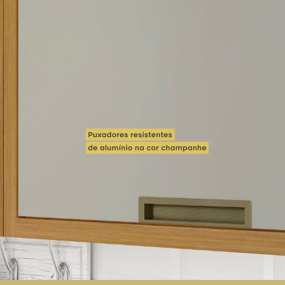 Armário Aéreo Para Geladeira 1 Porta Basculante Imperatriz Nesher Móveis Freijó-off White - 3