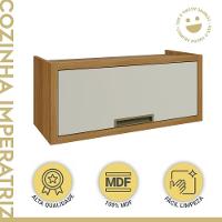 Armário Aéreo Para Geladeira 1 Porta Basculante Imperatriz Nesher Móveis Freijó-off White