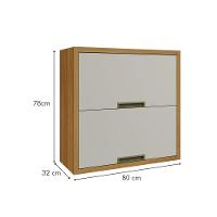 Armário Aéreo 2 Portas Basculantes Imperatriz Nesher Móveis Freijó-off White - 2