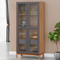 Cristaleira Portas Vidro 80cm Com Gaveta Soleil Tauari/grafite F07 - Mpozenato - 1