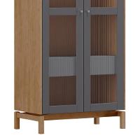 Cristaleira Portas Vidro 80cm Com Gaveta Soleil Tauari/grafite F07 - Mpozenato