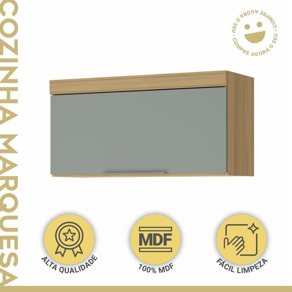 Armário 1 Porta Basculante Marquesa 80cm 100% Mdf Nature-verde - 3
