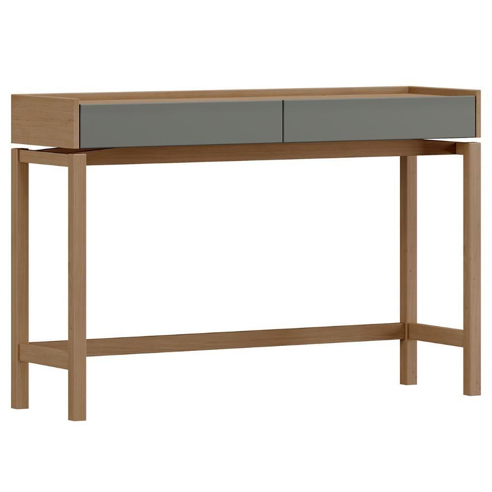 Aparador Sala De Estar 120cm Pé Madeira Soleil Oak/cinza F07 - Mpozenato - 2