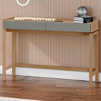 Aparador Sala De Estar 120cm Pé Madeira Soleil Oak/cinza F07 - Mpozenato - 1