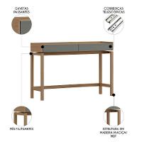 Aparador Sala De Estar 120cm Pé Madeira Soleil Oak/cinza F07 - Mpozenato - 3