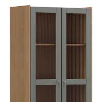 Cristaleira Portas Vidro 80cm Com Gaveta Soleil Oak/cinza F07 - Mpozenato - 6