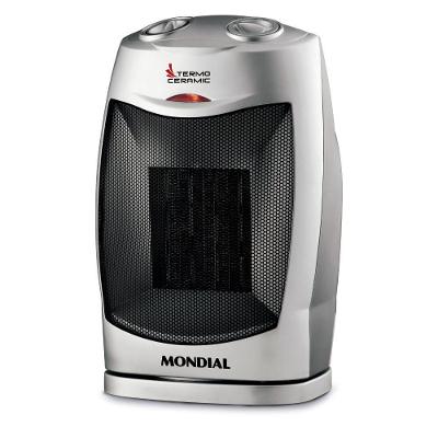 Aquecedor Elétrico Portátil A-05 1500W com 2 Níveis de Aquecimento Preto com Prata Mondial 220V