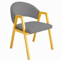 Cadeira De Jantar Antonella Boucle Estilo Poltrona Com Pés Dourados - 7 Decor Cinza Escuro - 1