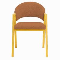 Cadeira De Jantar Antonella Boucle Estilo Poltrona Com Pés Dourados - 7 Decor Terracota - 3